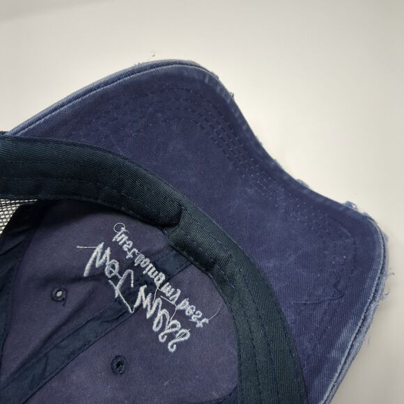 Hot Mess Just Doing My Best Ponyback Trucker Hat Blue OS Mesh Back Distressed - Picture 7 of 8